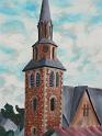 Kilianskirche (Schötmar), 1977, Öl-Leinen, 20x30